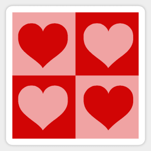 Retro Checkered Hearts Sticker